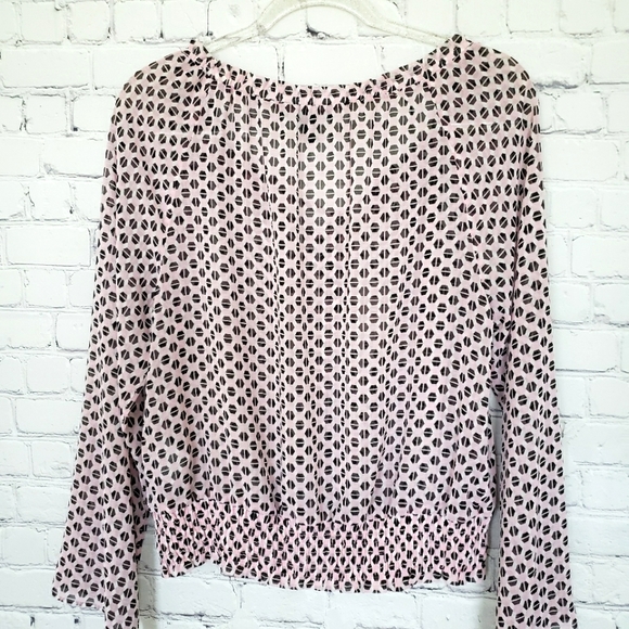 INC International Concepts Sheer Geometric Pattern Blouson Style Blouse--NWT--M - Picture 2 of 11